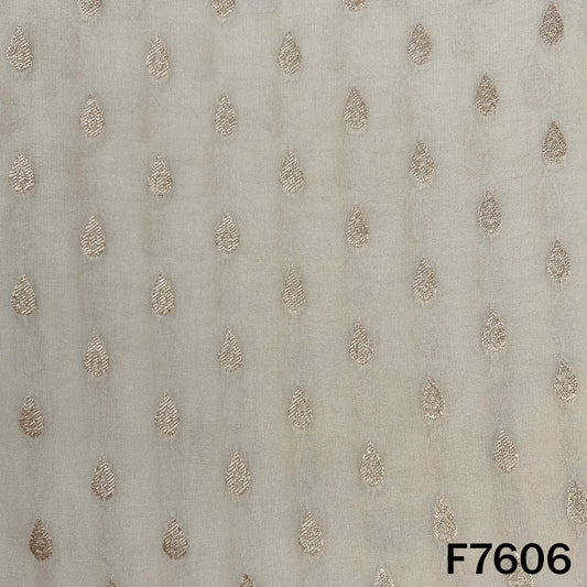 Dyeable Zari Butti Shimmer Tissue Fabric - F7606