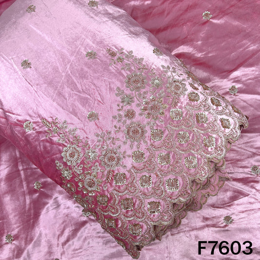 Cut Dana Zari Sequins Work Velvet Fabric - F7603