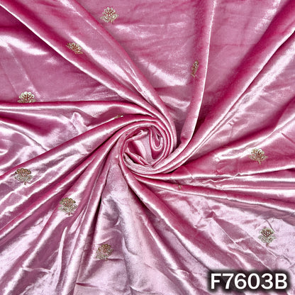Cut Dana Zari Sequins Work Velvet Fabric - F7603