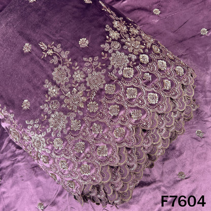 Cut Dana Zari Sequins Work Velvet Fabric - F7604