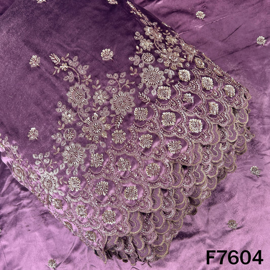 Cut Dana Zari Sequins Work Velvet Fabric - F7604