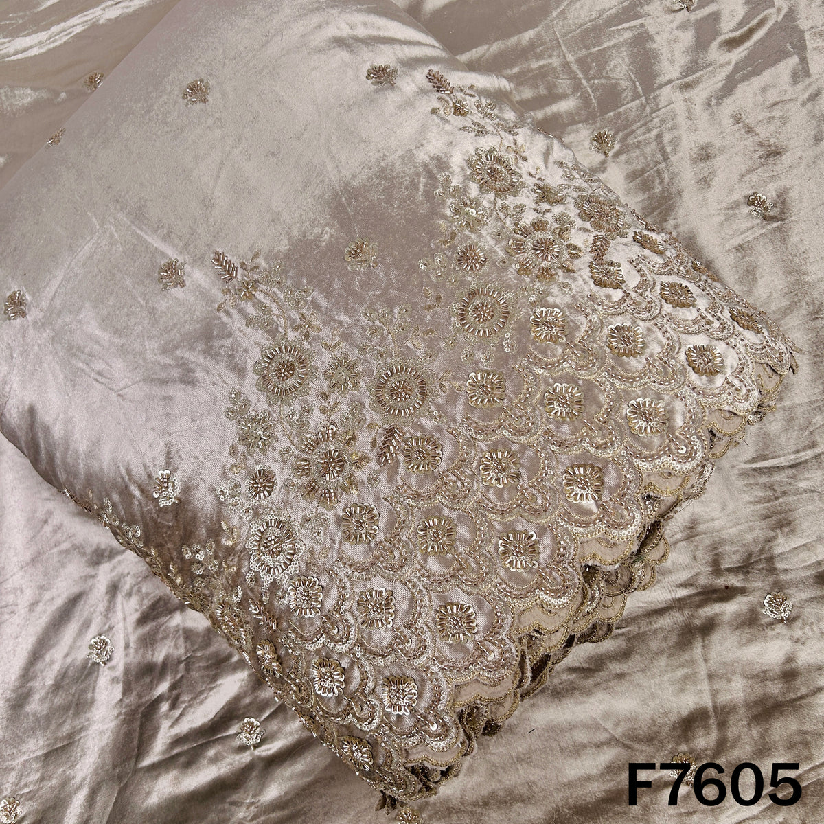 Cut Dana Zari Sequins Work Velvet Fabric - F7605