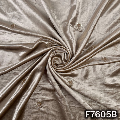 Cut Dana Zari Sequins Work Velvet Fabric - F7605