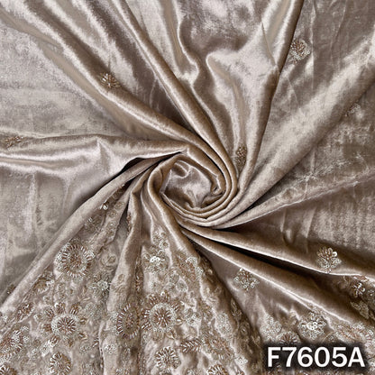 Cut Dana Zari Sequins Work Velvet Fabric - F7605