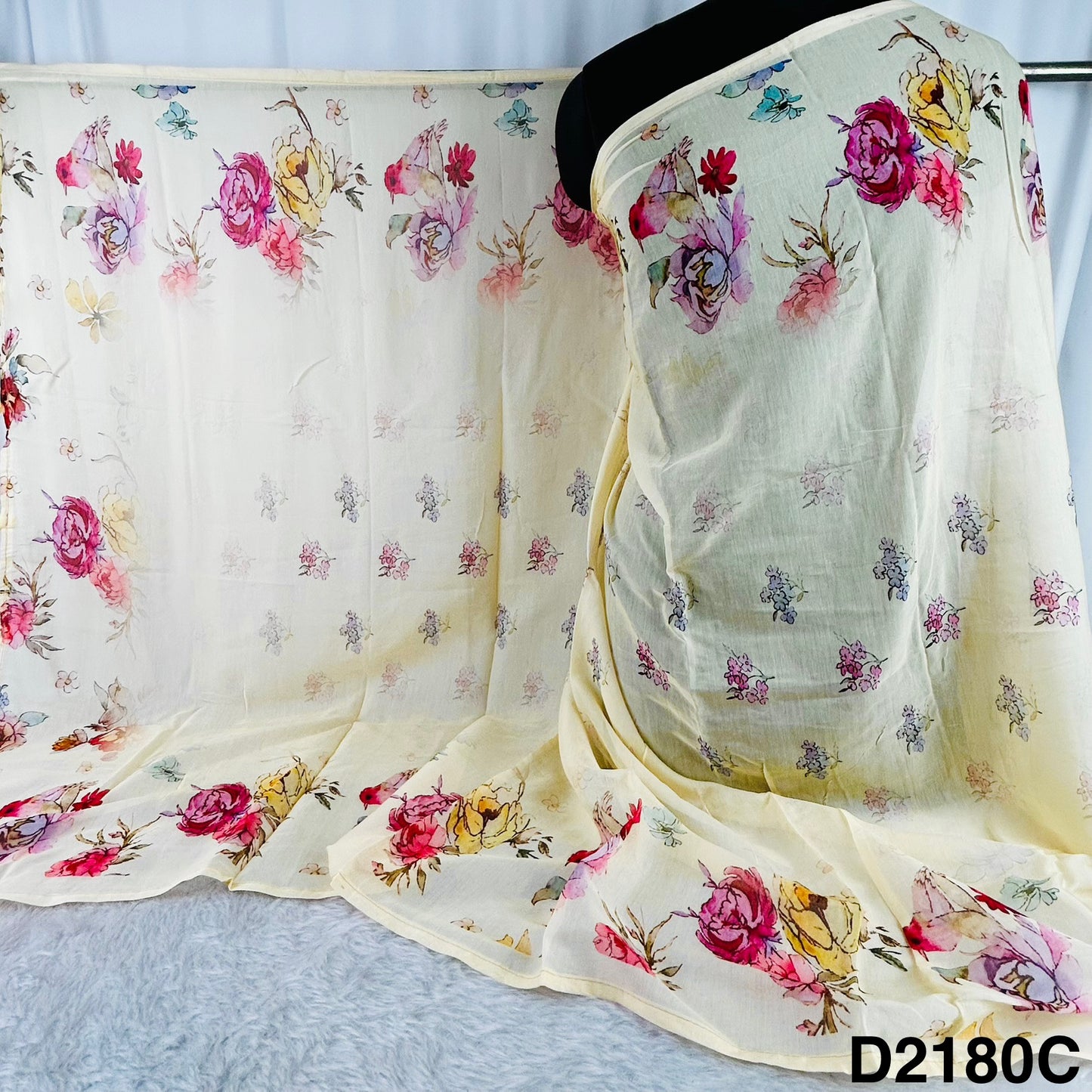 Printed Mul Chanderi Dupatta-D2180
