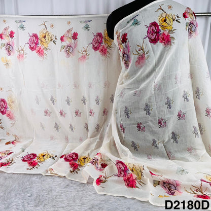 Printed Mul Chanderi Dupatta-D2180