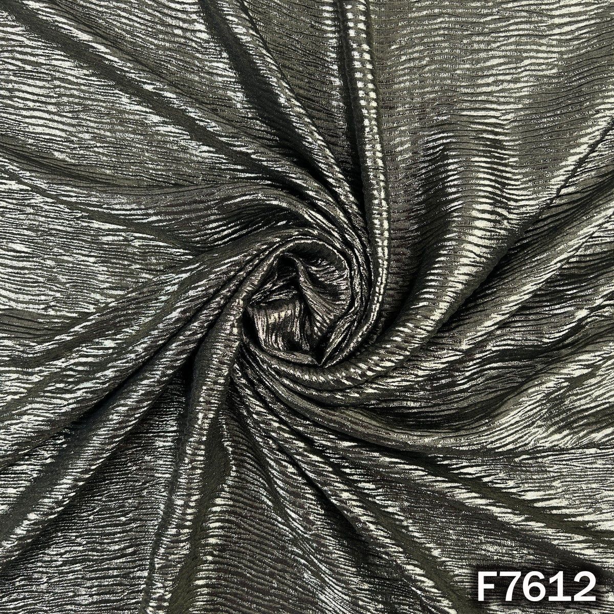 Foil Work Wrinkled Georgette Fabric - F7612