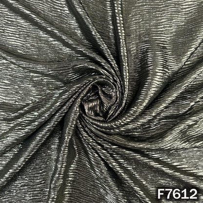 Foil Work Wrinkled Georgette Fabric - F7612