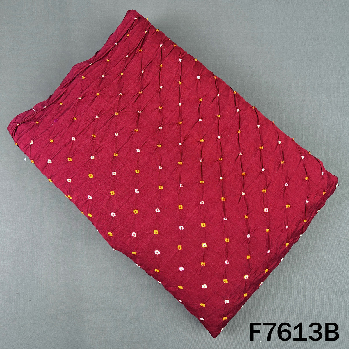 Pure Bandhani Silk Fabric - F7613