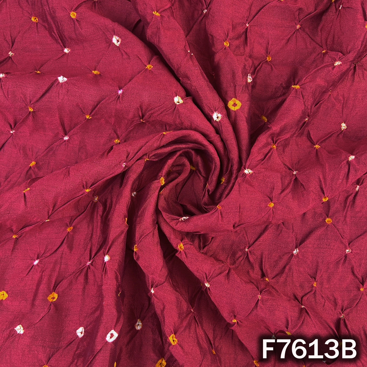 Pure Bandhani Silk Fabric - F7613