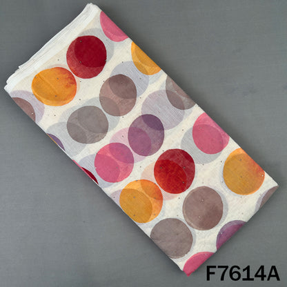 Printed Mukaish Work Pure Chanderi Fabric - F7614