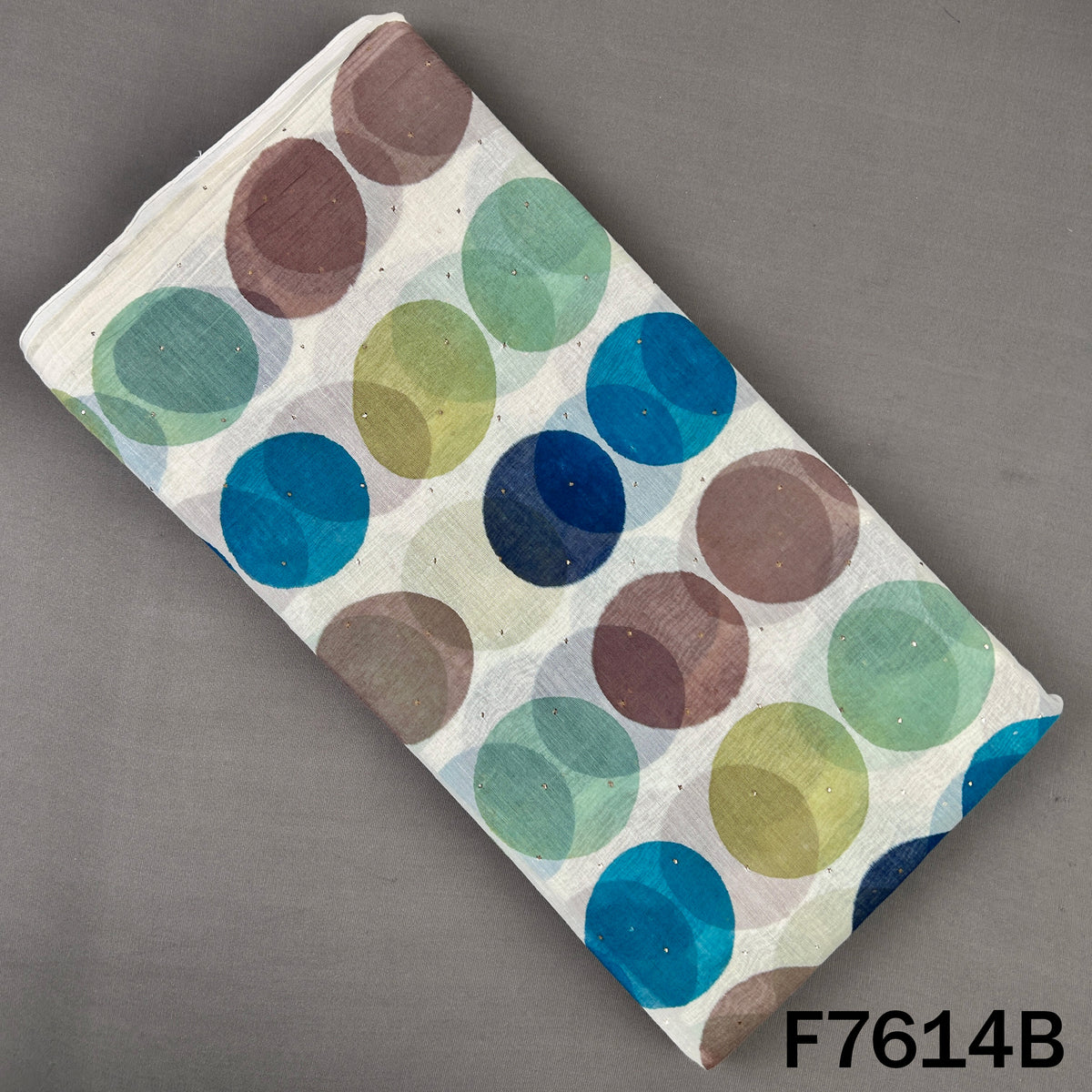 Printed Mukaish Work Pure Chanderi Fabric - F7614