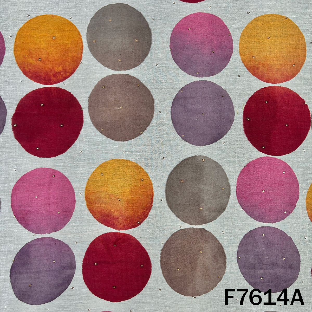 Printed Mukaish Work Pure Chanderi Fabric - F7614