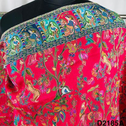 Self jacquard Positional Print Dola Silk Dupatta-D2185