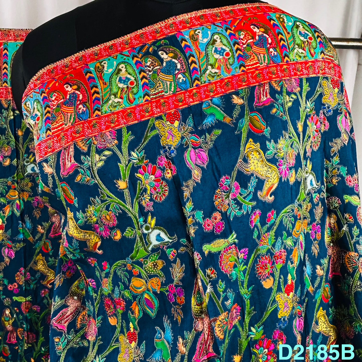 Self jacquard Positional Print Dola Silk Dupatta-D2185