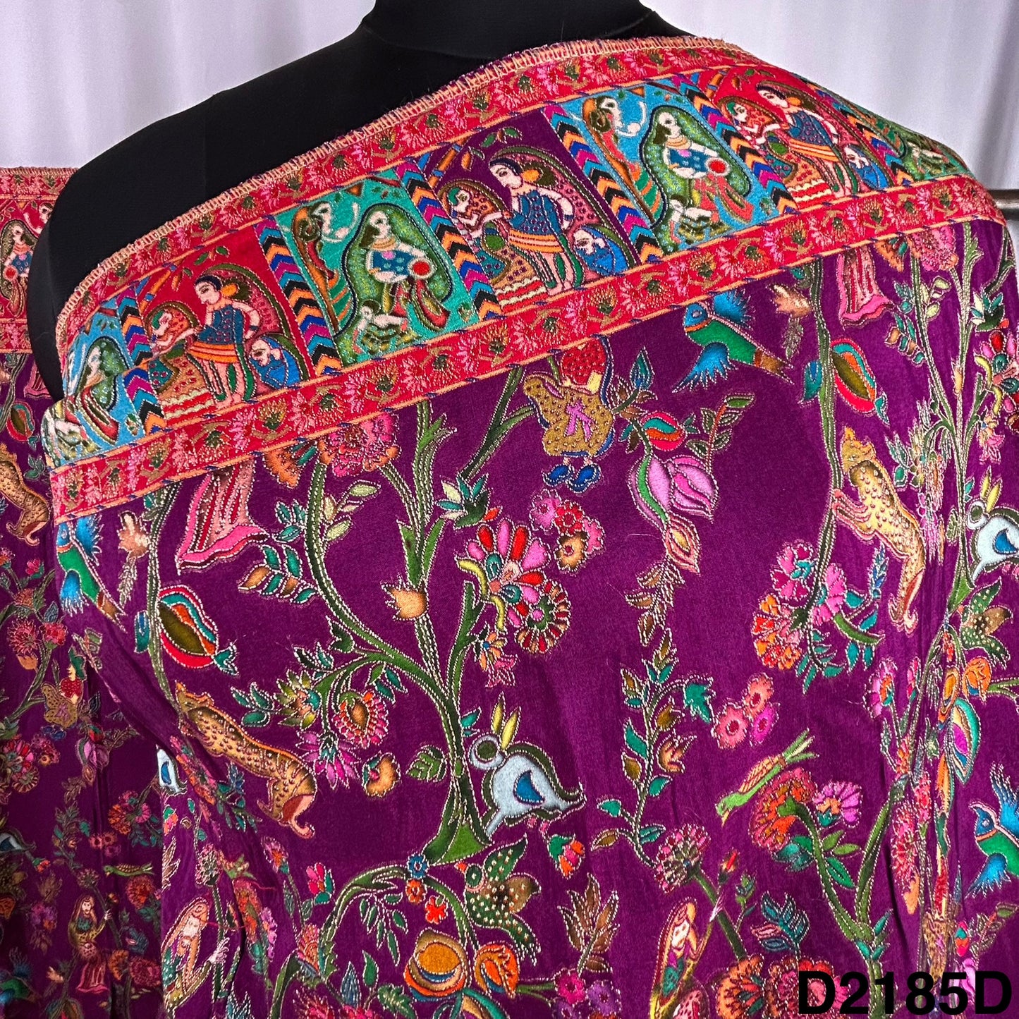 Self jacquard Positional Print Dola Silk Dupatta-D2185