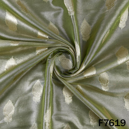 Zari Buti Work Tissue Organza Fabric - F7619