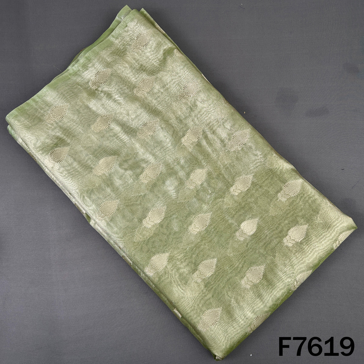 Zari Buti Work Tissue Organza Fabric - F7619