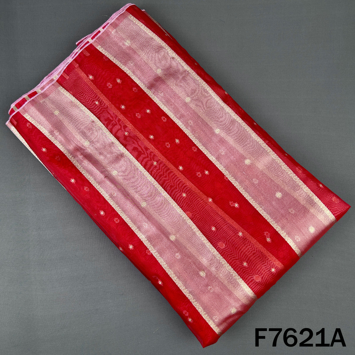 Zari Buti Work Tissue Organza Fabric - F7621