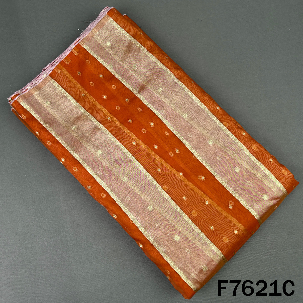 Zari Buti Work Tissue Organza Fabric - F7621
