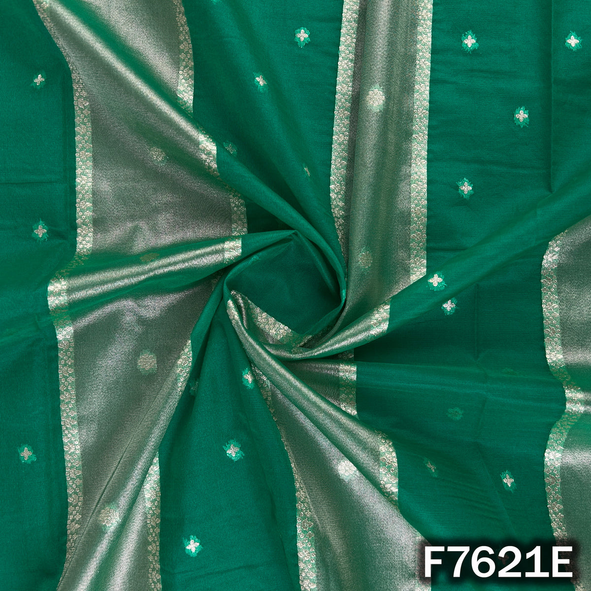 Zari Buti Work Tissue Organza Fabric - F7621