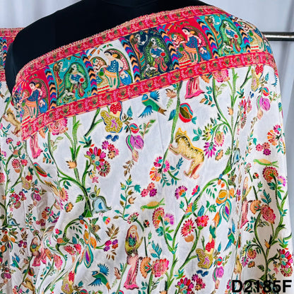 Self jacquard Positional Print Dola Silk Dupatta-D2185