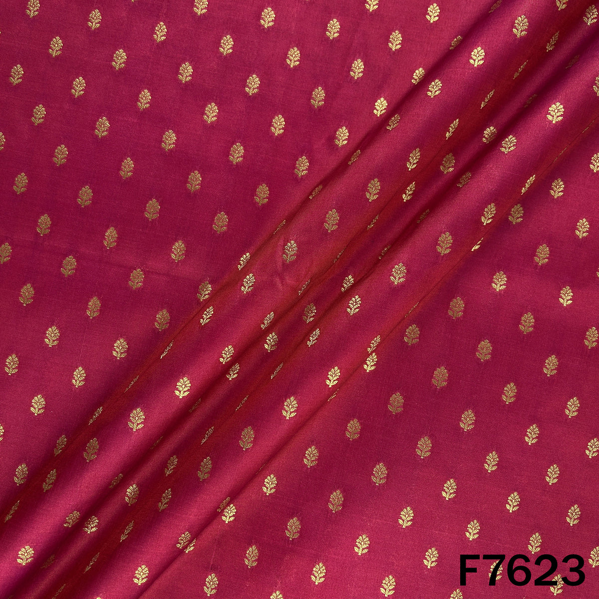 Zari Buti Work Brocade Silk Fabric - F7623