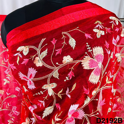 Thread Embroidered Organza Dupatta-D2192