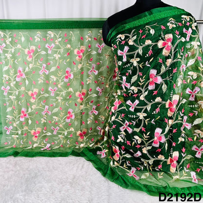 Thread Embroidered Organza Dupatta-D2192