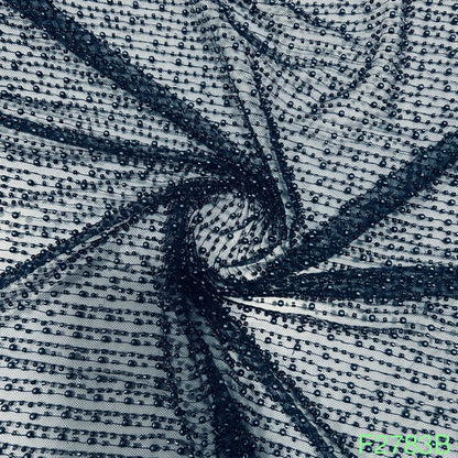 Pearl Work Embroidered Net Fabric-F2783