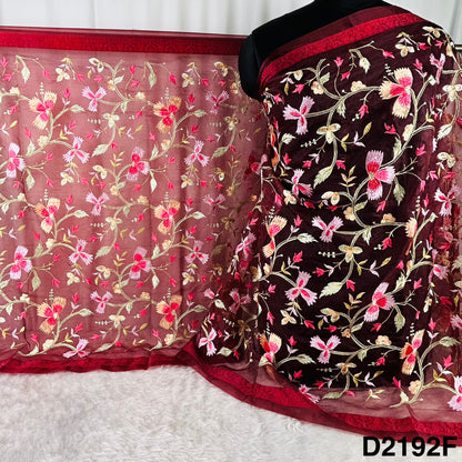 Thread Embroidered Organza Dupatta-D2192