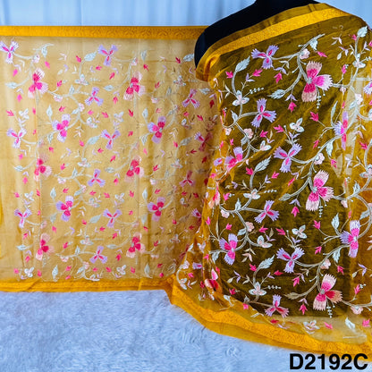 Thread Embroidered Organza Dupatta-D2192