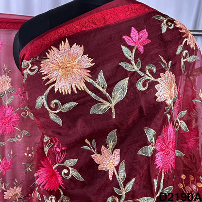 Thread Embroidered Organza Dupatta-D2190