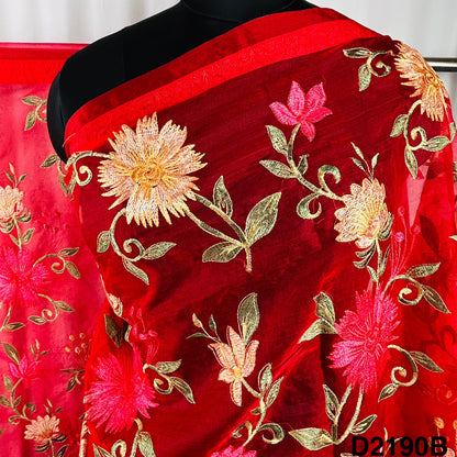 Thread Embroidered Organza Dupatta-D2190