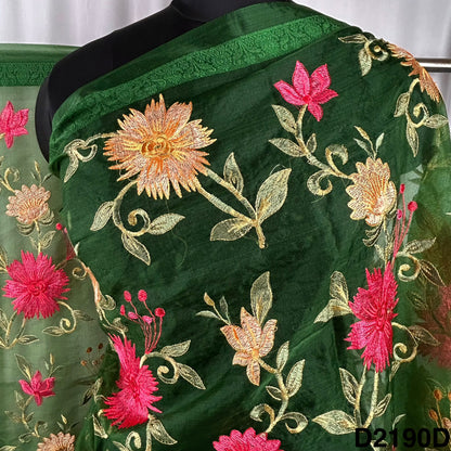 Thread Embroidered Organza Dupatta-D2190