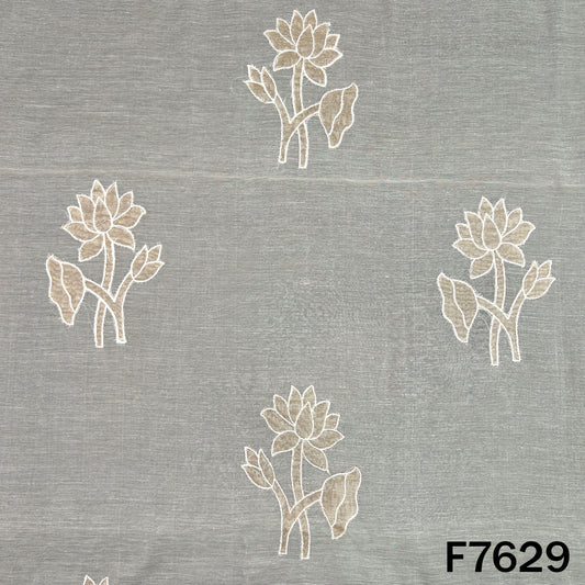 Dyeable Tissue Patch Work Mul Chanderi Fabric - F7629