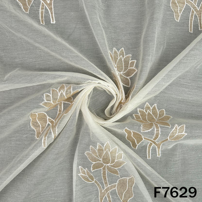 Dyeable Tissue Patch Work Mul Chanderi Fabric - F7629