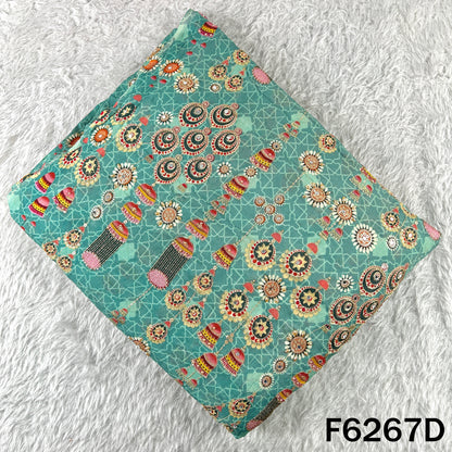 Positional Print Zari Sequins Mirror & Stone Work Chinnon Chiffon Fabric - F6267