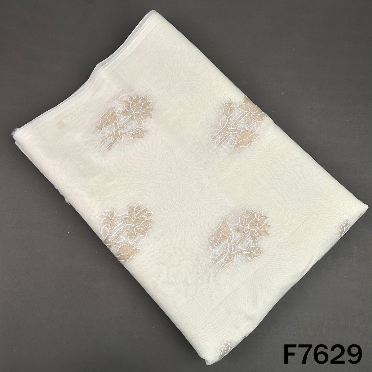 Dyeable Tissue Patch Work Mul Chanderi Fabric - F7629