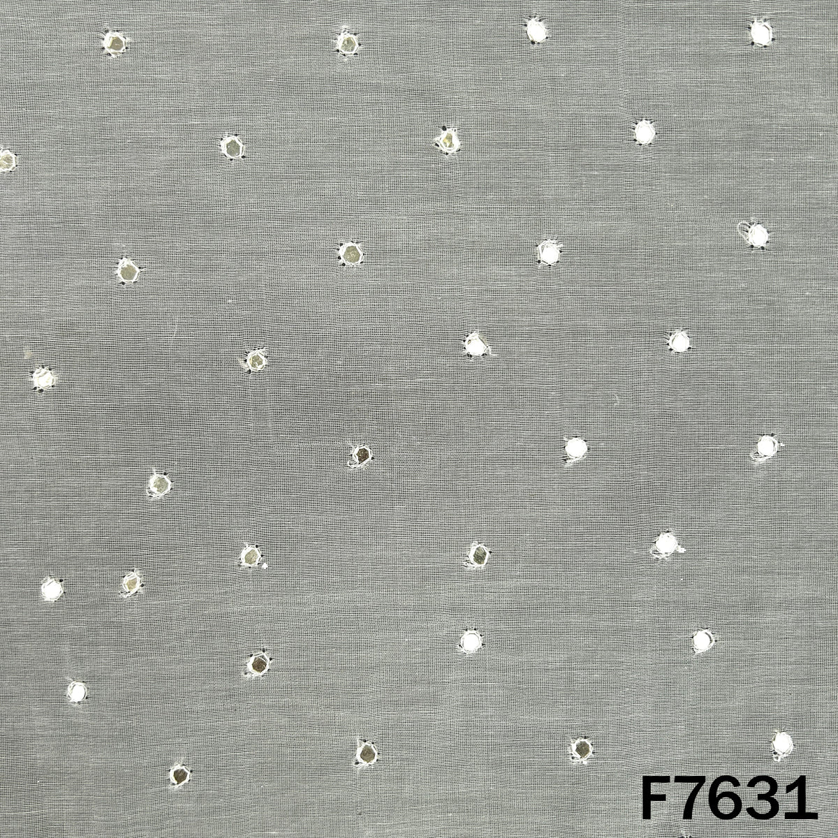 Dyeable Mukesh Thread Work Mul Chanderi Fabric - F7631