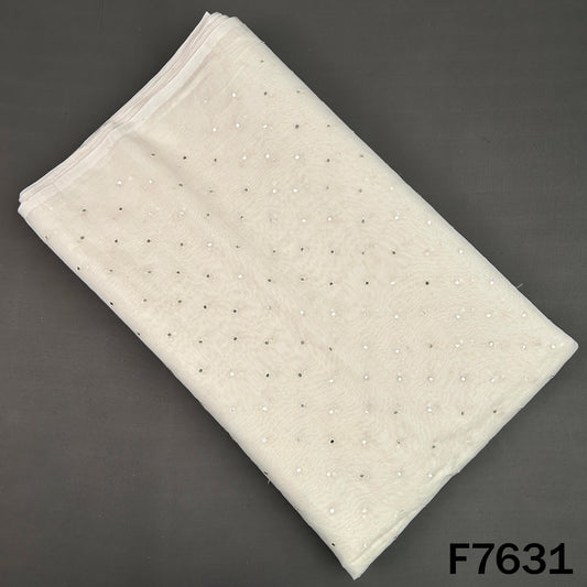 Dyeable Mukesh Thread Work Mul Chanderi Fabric - F7631