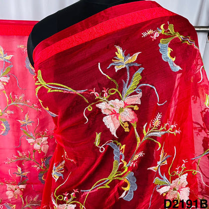 Thread Embroidered Organza Dupatta-D2191