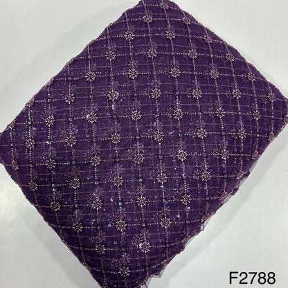 Cut Dana Work Embroidered Net Fabric - F2788