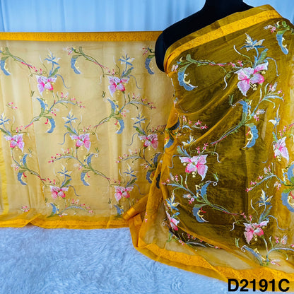 Thread Embroidered Organza Dupatta-D2191