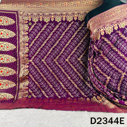 Zari Work Bandhani Print Pure Banarasi Georgette Dupatta - D2344
