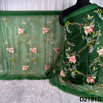 Thread Embroidered Organza Dupatta-D2191