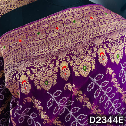 Zari Work Bandhani Print Pure Banarasi Georgette Dupatta - D2344