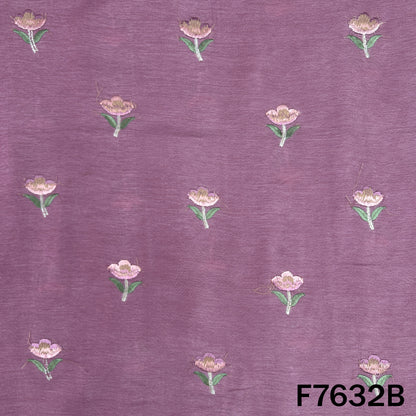 Thread Embroiderd Dola Silk Fabric - F7632