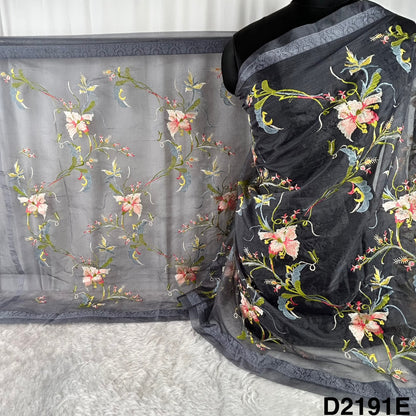 Thread Embroidered Organza Dupatta-D2191