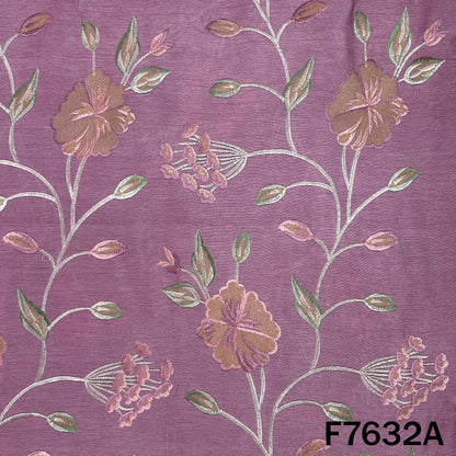 Thread Embroiderd Dola Silk Fabric - F7632